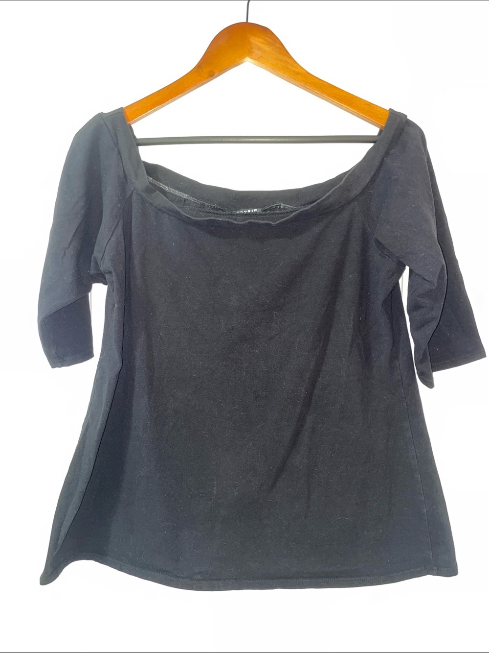 torrid Black Off-The-Shoulder Scoop Neck Top